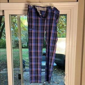 Original Penguin Blue and Red Checkered Men's Pants